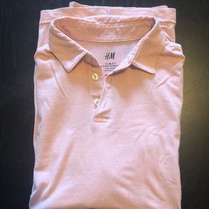 H&M slim pink polo